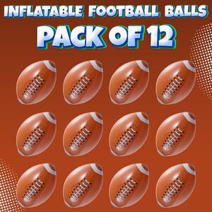 12-Pack 16" Inflatable Footballs for Kids or Adult Party Decorations NEW